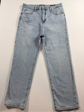 GUESS High Rise Straight Jeans 32x28 Light Wash 90s Y2K Dad Denim Straight Leg